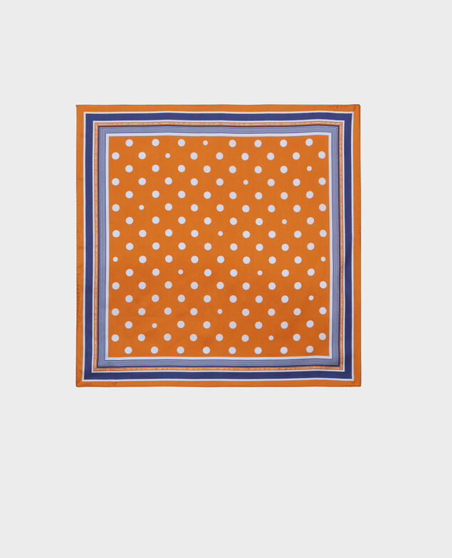 Foulard carré de soie à pois Pumpkin spice