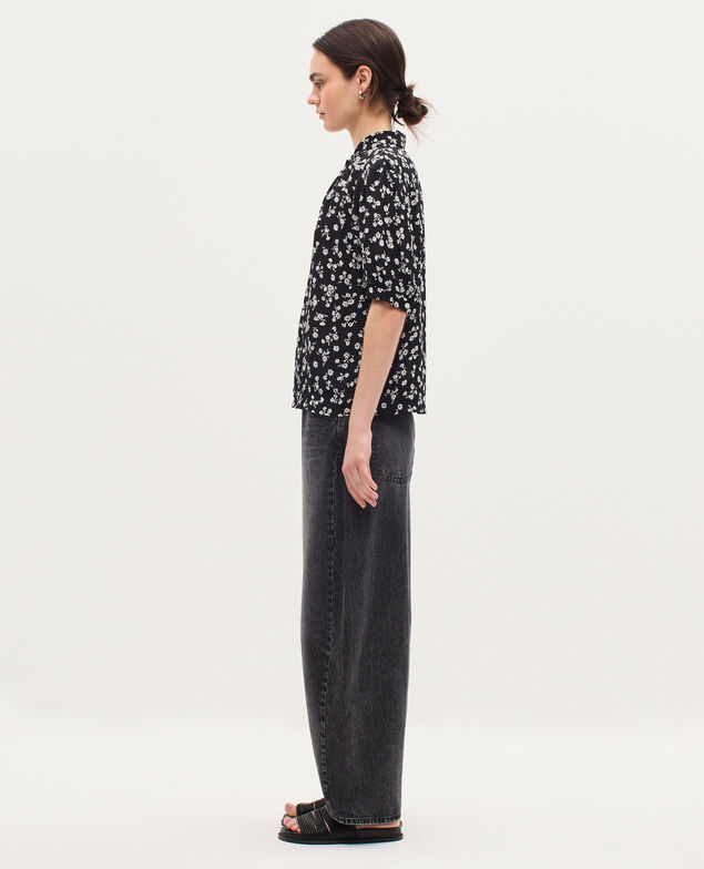 Blouse fluide manches courtes K094 daisy black