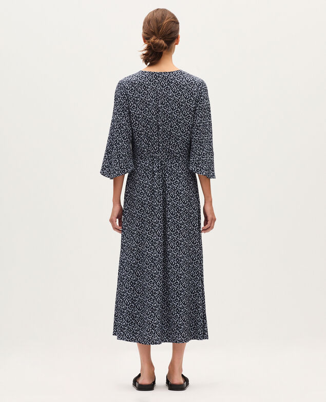 Robe longue fluide K621 leo blue