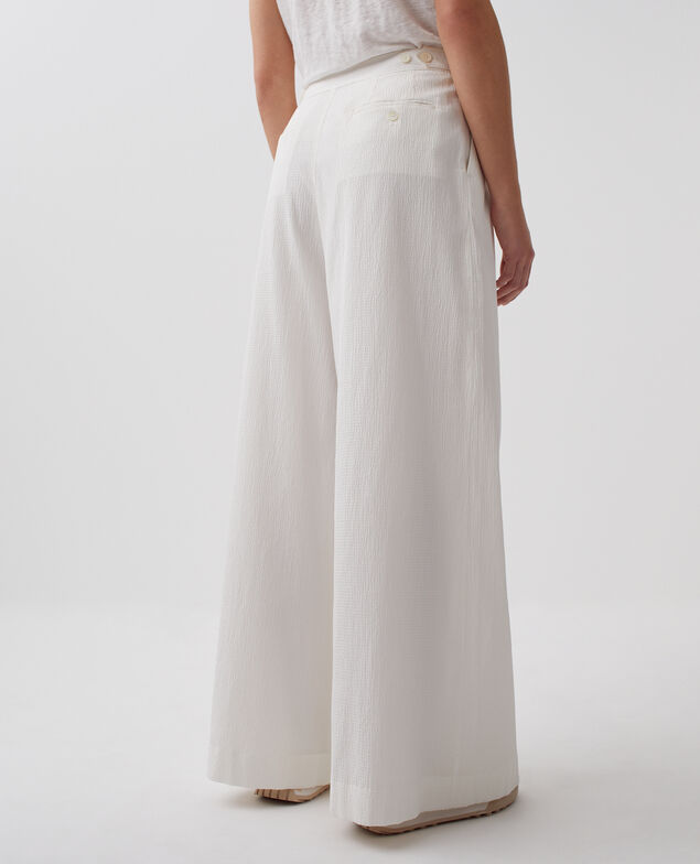 YVONNE - Loose cotton trousers 8885 00 white