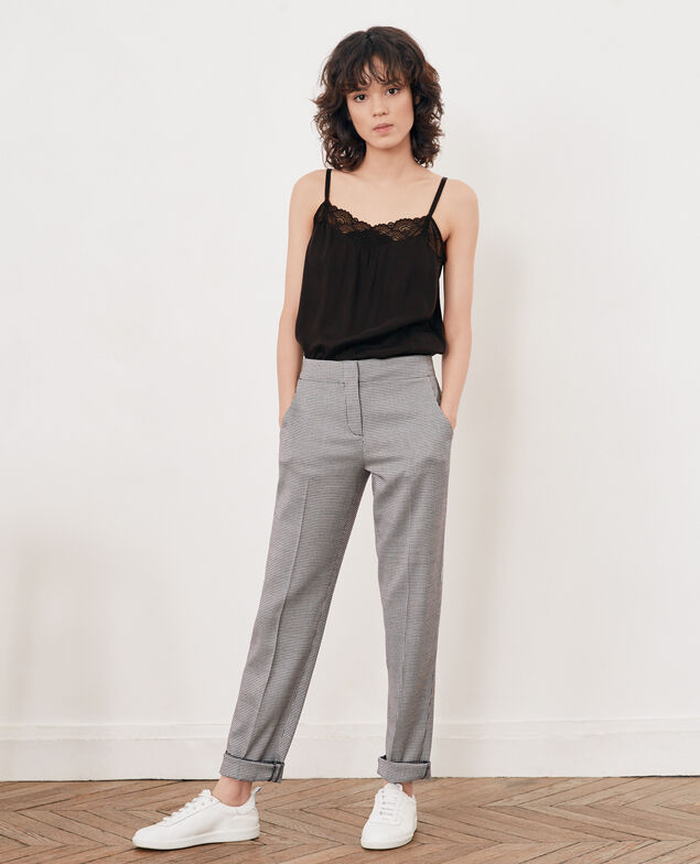 Pantalon en jaquard pied de poule Pied de poule