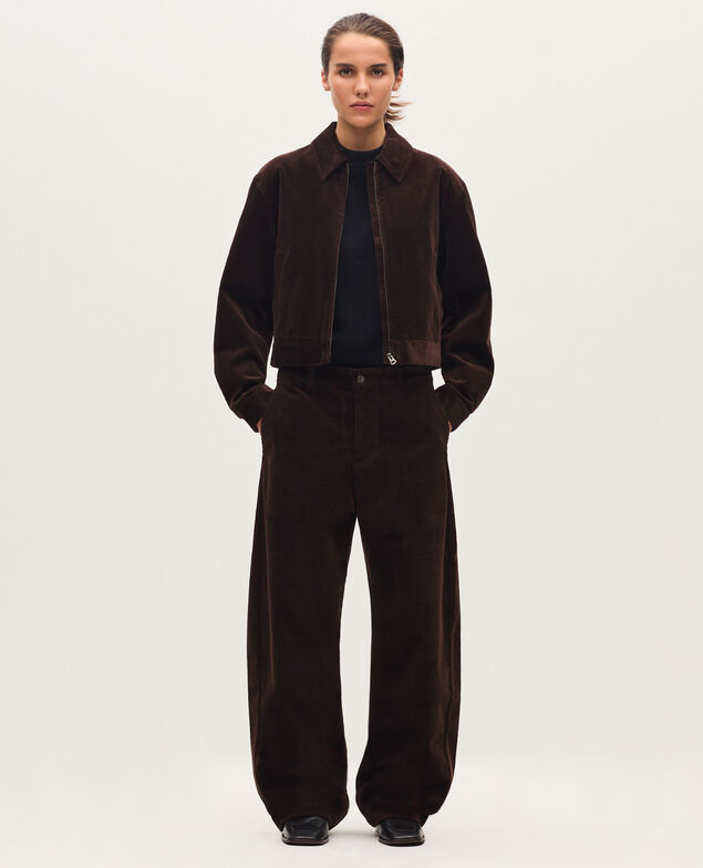 Blouson en velours côtelé U380 dark brown