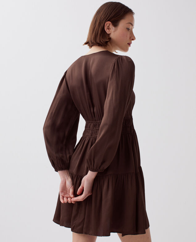 Robe courte fluide I390 coffee bean