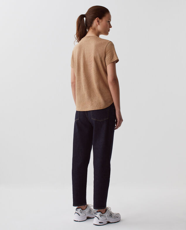 T-shirt col rond en lin AMANDINE H330 tiger's eye