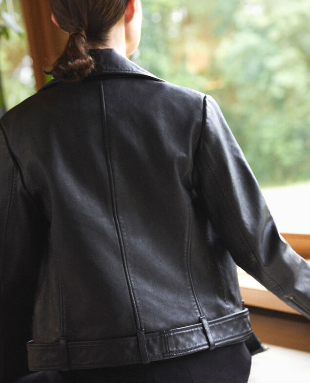 Veste intemporelle en cuir Noir