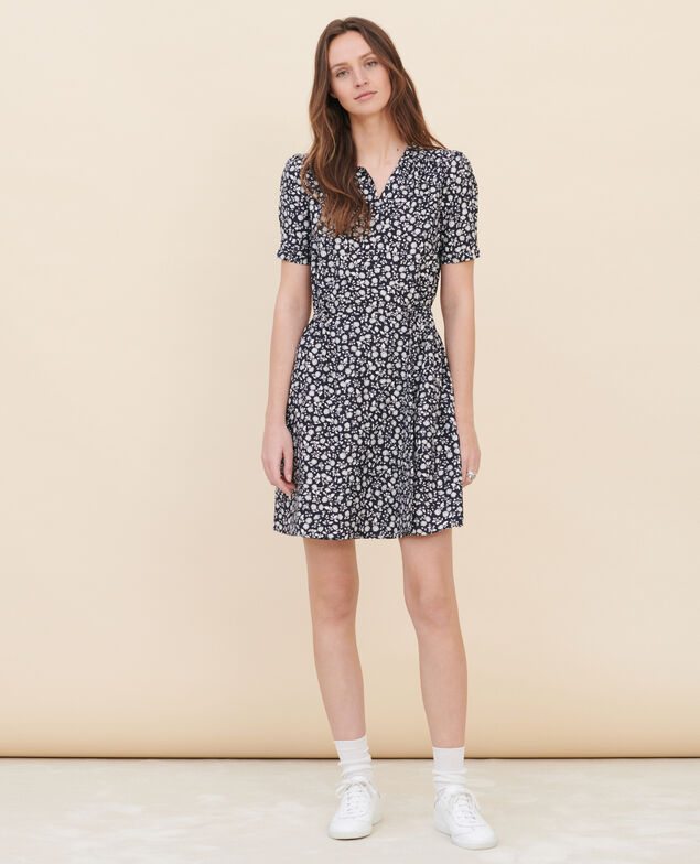 Robe cache-cœur 96 print navy