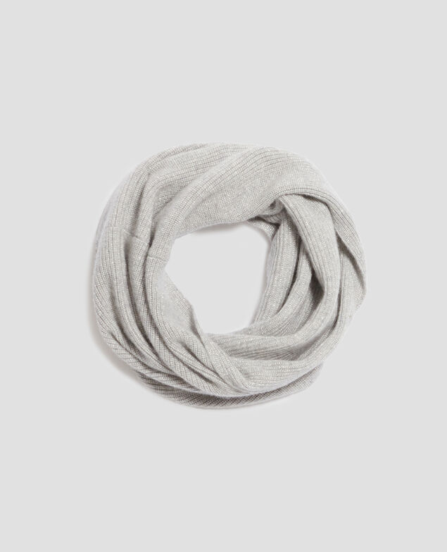 Snood cachemire mélangé I025 ashen gray lurex