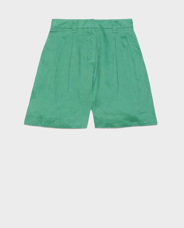 Short ample en lin 0542 pine green