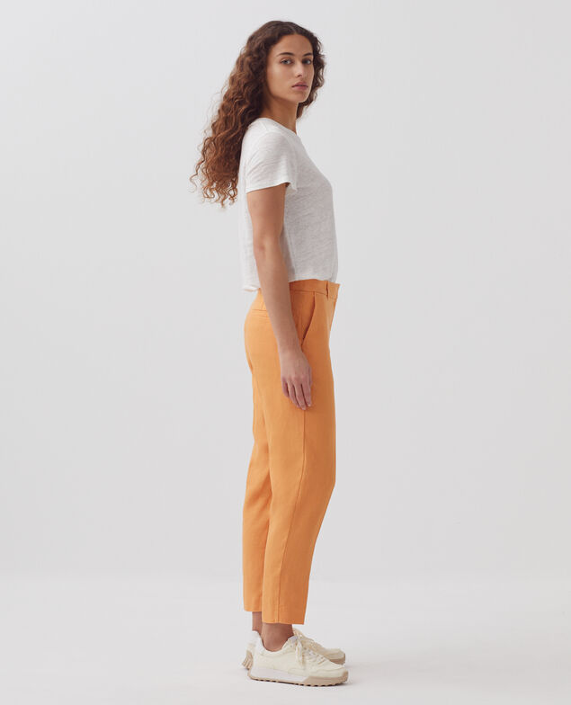 Pantalon cigarette en lin MARGUERITE H220 apricot tan