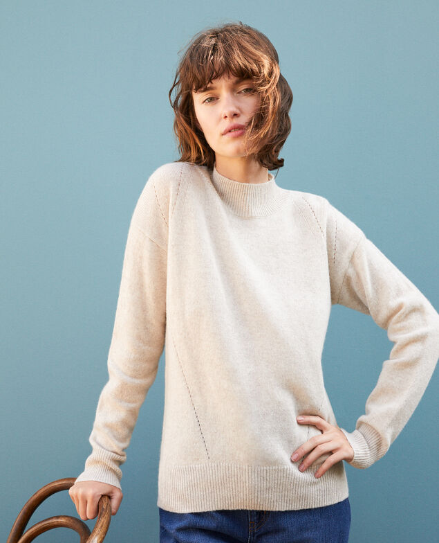 Pull en cachemire col montant Silver gray