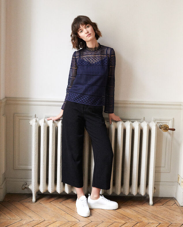 Openwork lace blouse Peacoat