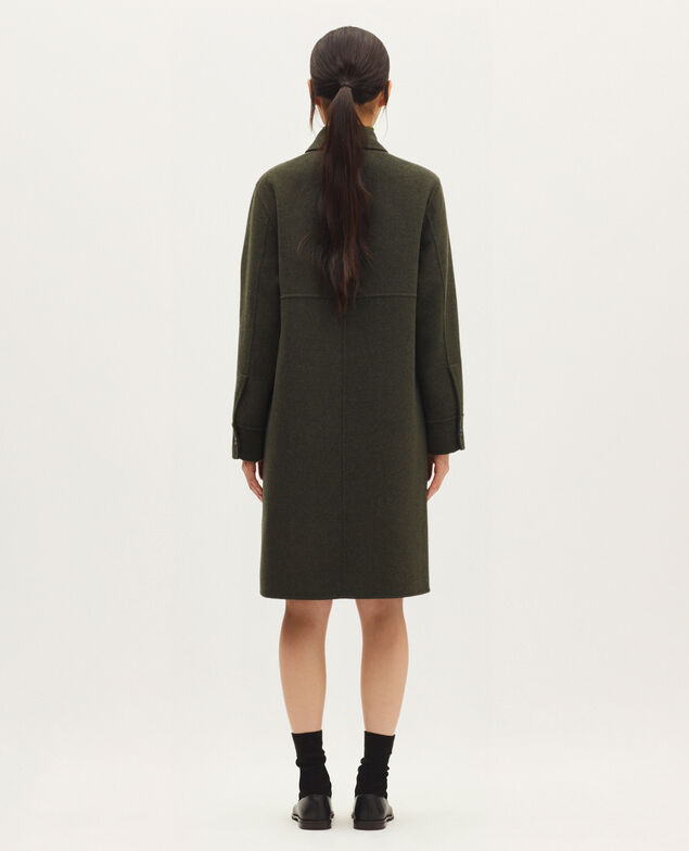 Manteau droit mi-long K590 dark green