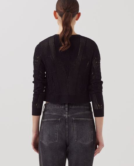 Cardigan en coton crochet H091 black beauty