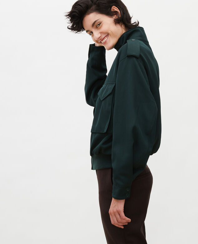 Blouson aviateur en gabardine de laine Scarab
