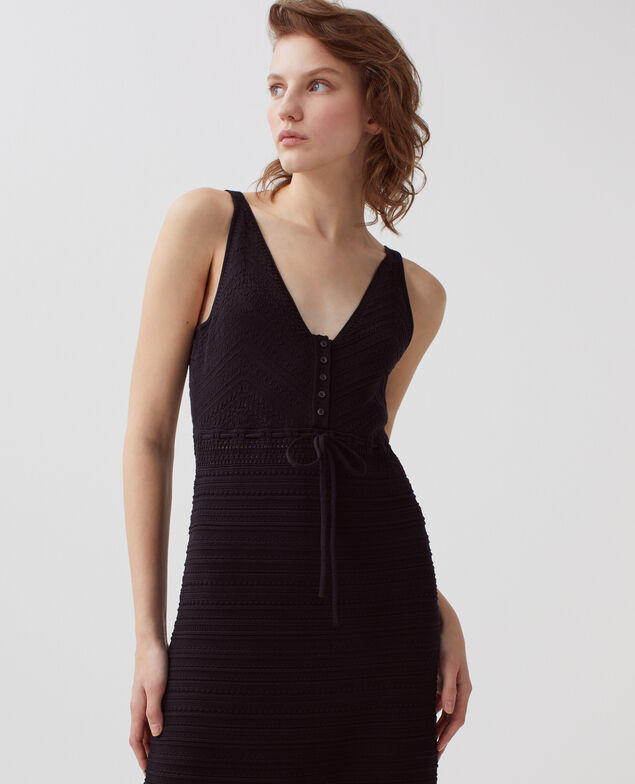 Robe maille en crochet coton H091 black beauty
