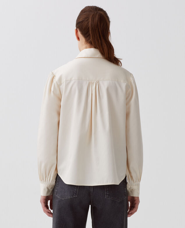Chemise en coton satiné I300 pearled ivory
