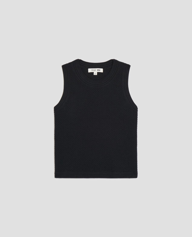 Débardeur maille ajourée en coton U090 black