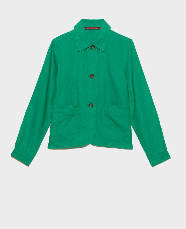 Veste en lin 0542 pine green