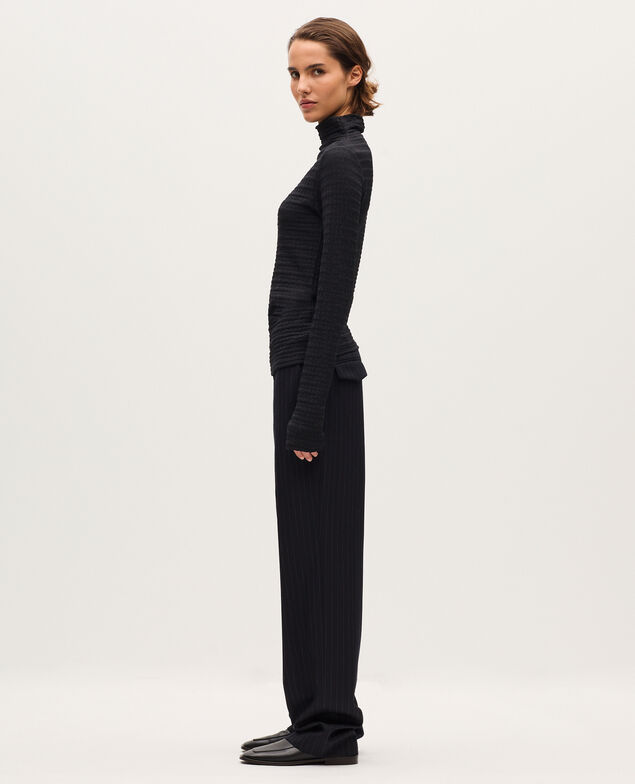 Top col montant texturé H091 black beauty