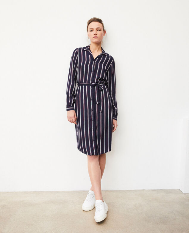 Robe chemise à rayures Peacoat
