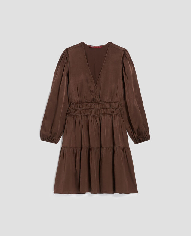 Robe courte fluide I390 coffee bean