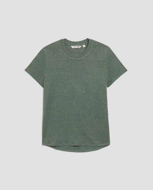 T-shirt col rond en lin AMANDINE U570 olive