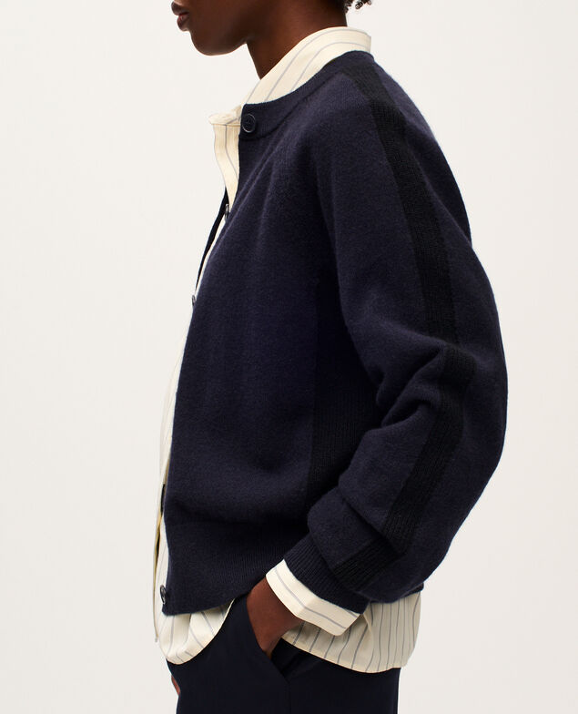 Cardigan col rond en cachemire K692 navy st black