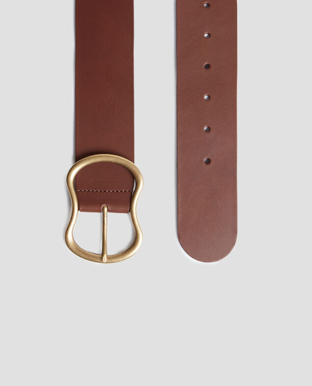 Ceinture large en cuir I380 bitter chocolate
