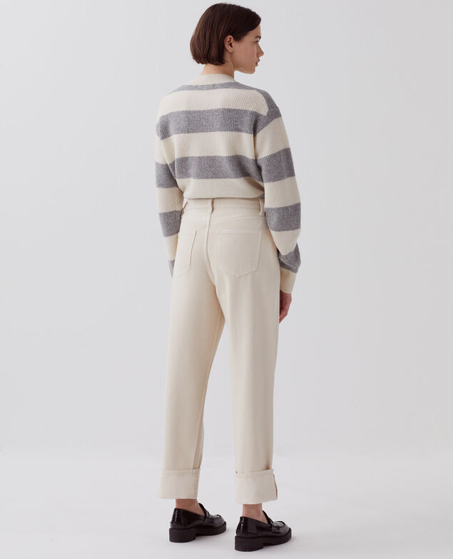 Jean regular à larges revers U300 natural