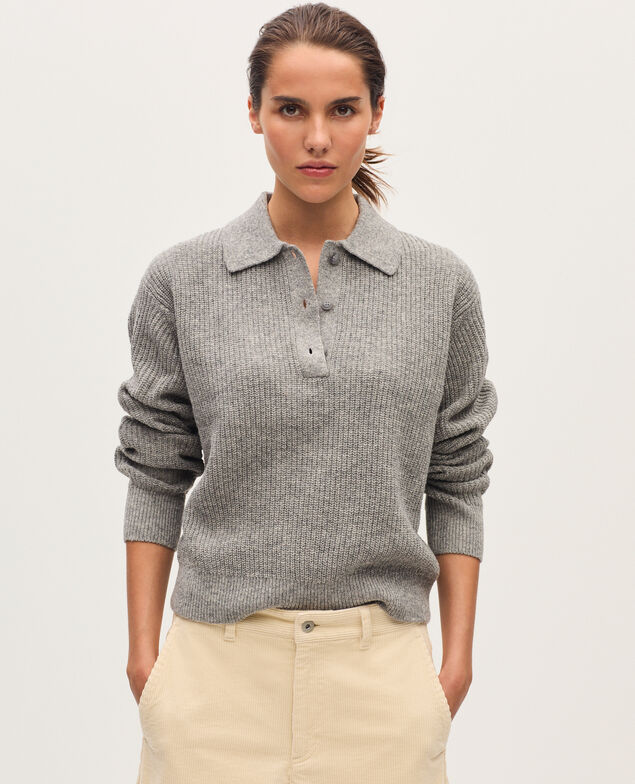Pull col polo U020 light gray