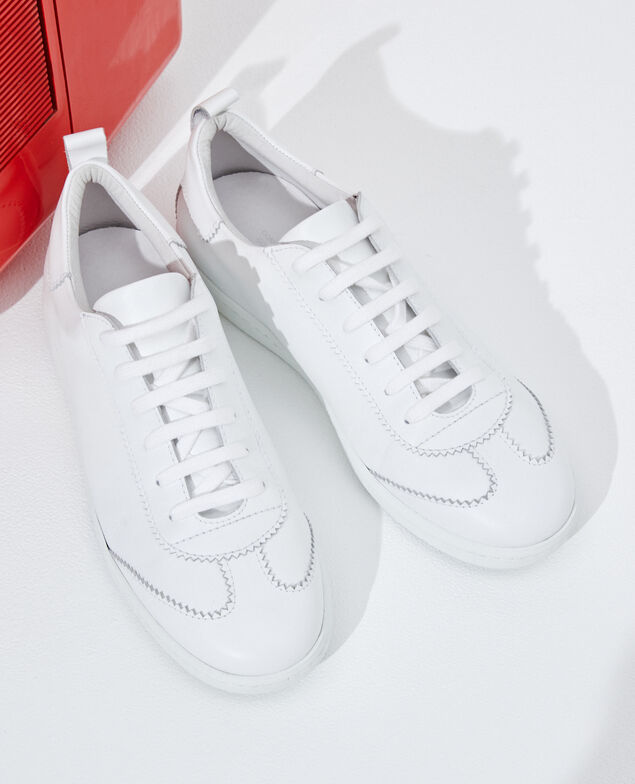 Sneaker en cuir à lacets Brilliant white