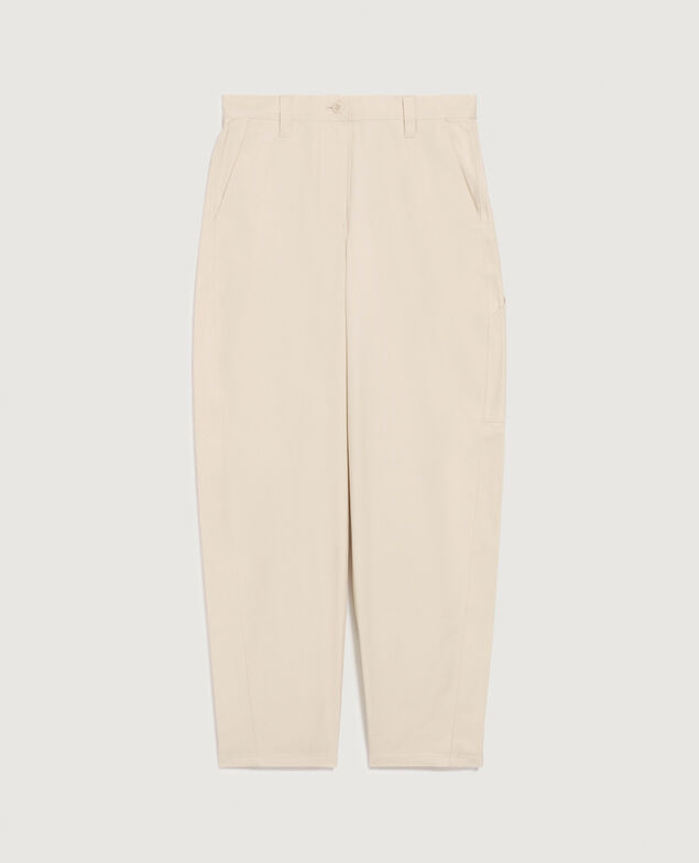 Barrel leg trousers H013 gardenia