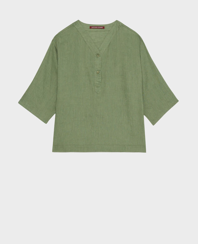 Blouse tunisienne en lin 52 green