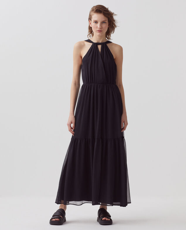 Robe longue fluide H091 black beauty