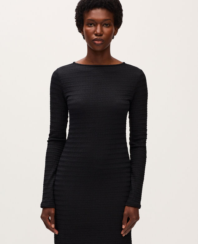 Robe longue texturée H091 black beauty