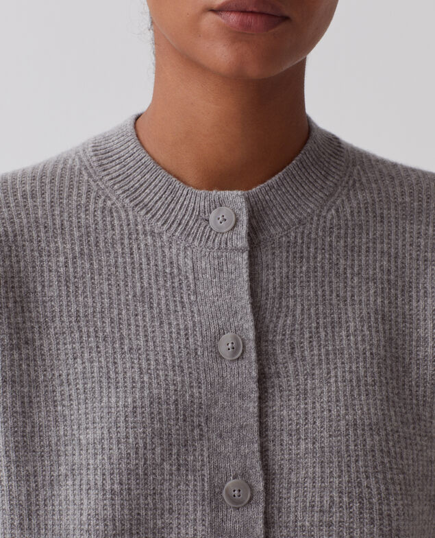 Cardigan en laine U060 gray