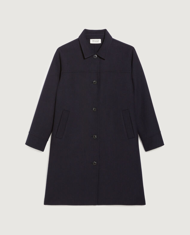 Manteau droit mi-long H695 night sky