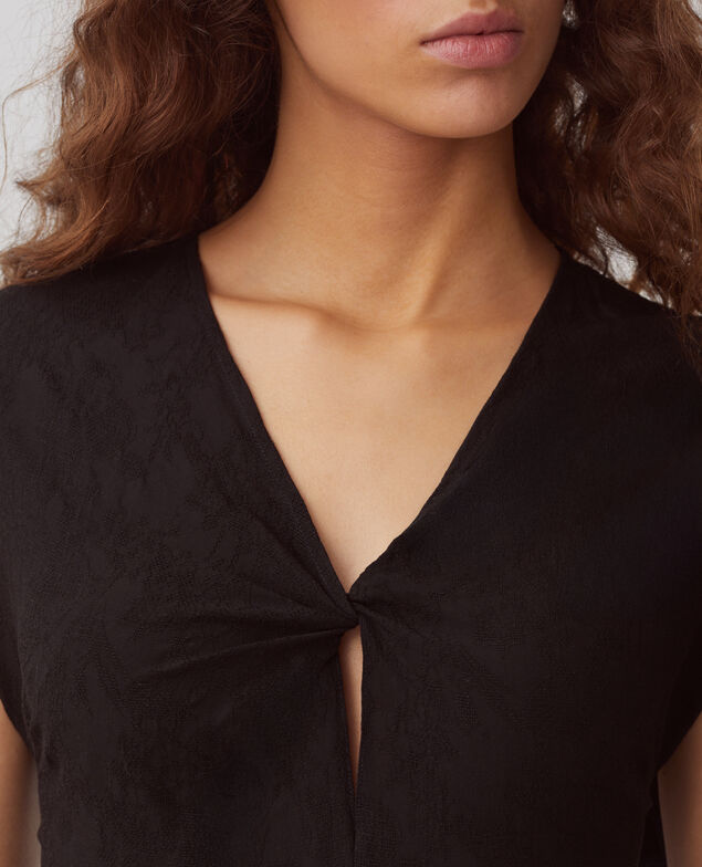 Robe longue fluide torsadée H091 black beauty