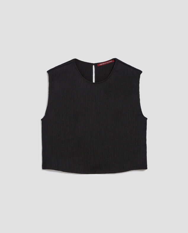 Top texturé sans manches H091 black beauty
