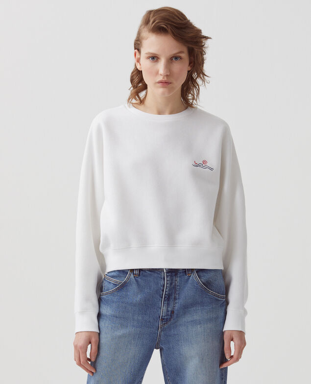 Sweat col rond forme boxy B009 brod j