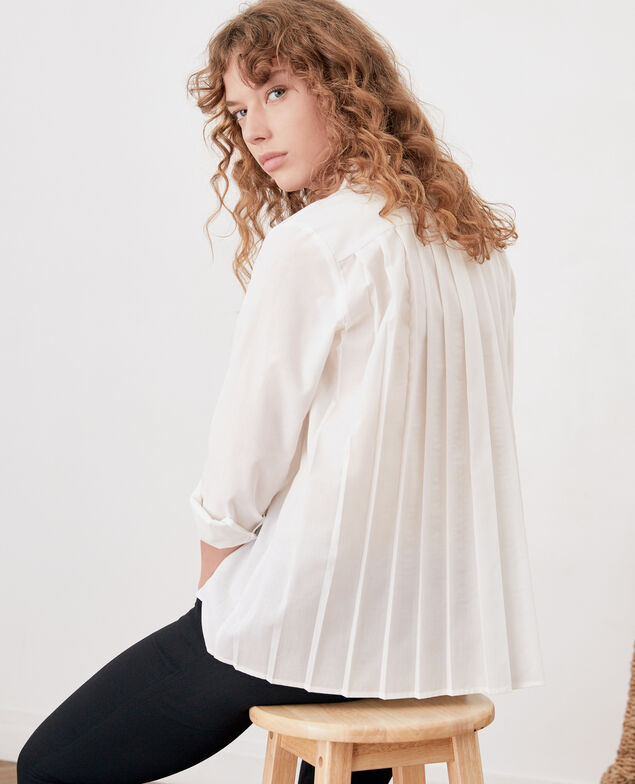 Chemise avec dos plissé Blanc