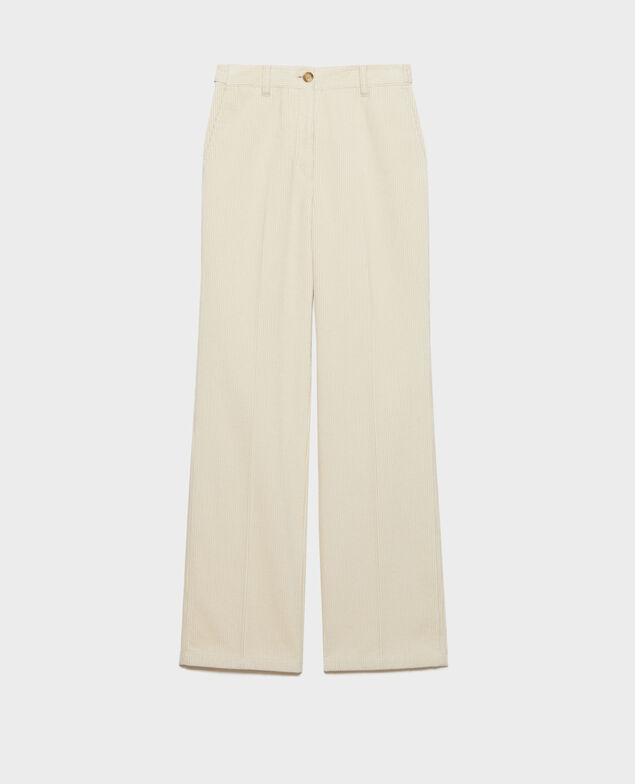 Pantalon droit en velours côtelé BLANDINE 7107c 02 white