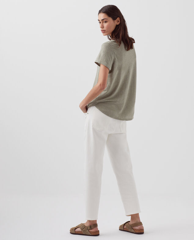 T-shirt col rond en lin AMANDINE H050 vetiver