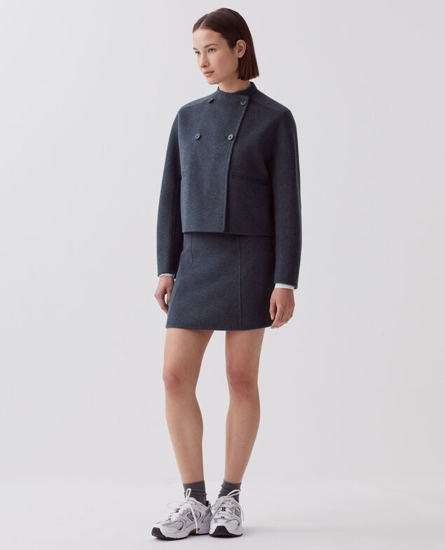 Blouson court double face I680 blue nights