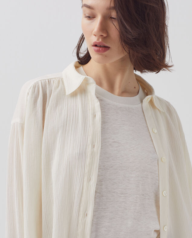 Chemise en coton froissé H303 white swan