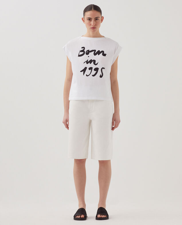 T-shirt boxy en coton J000 white base 95