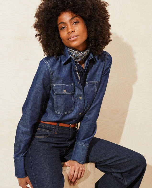 Chemise en jean à poches Denim brut