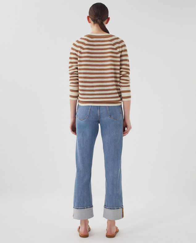 Pull col V en lin H321 thin gratinato