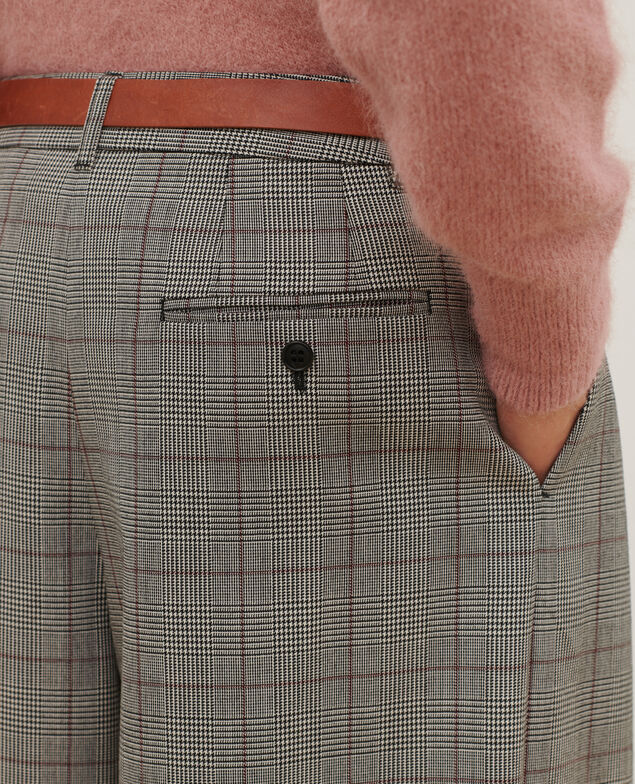 Pantalon ample en laine YVONNE A030 grey check