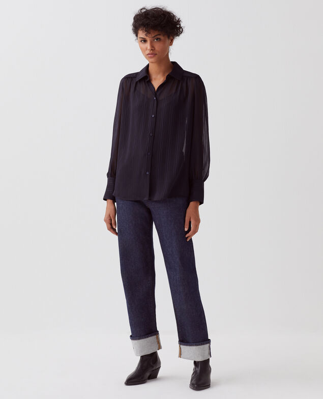 Chemise fluide &agrave; manches longues H695 night sky